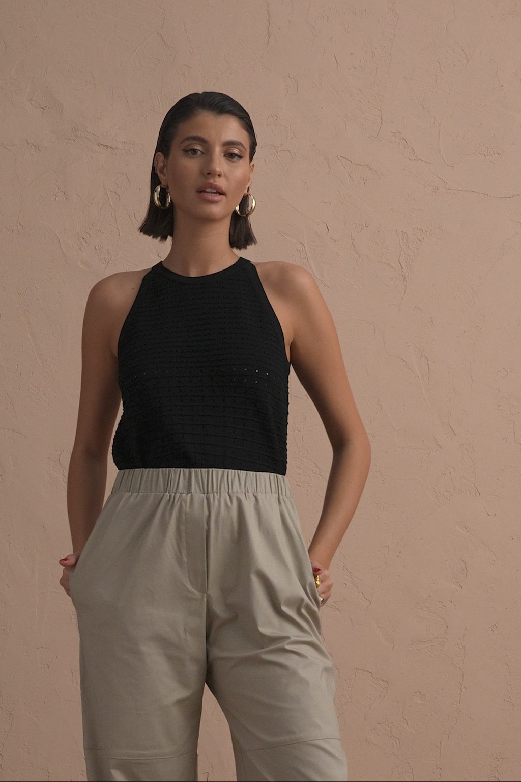 karavan clothing fashion spring summer 25 krvn laurel knitted top black