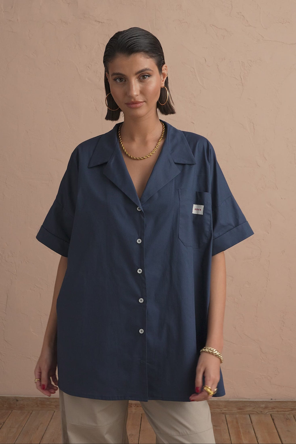 karavan clothing fashion spring summer 25 krvn yolanda shirt blue