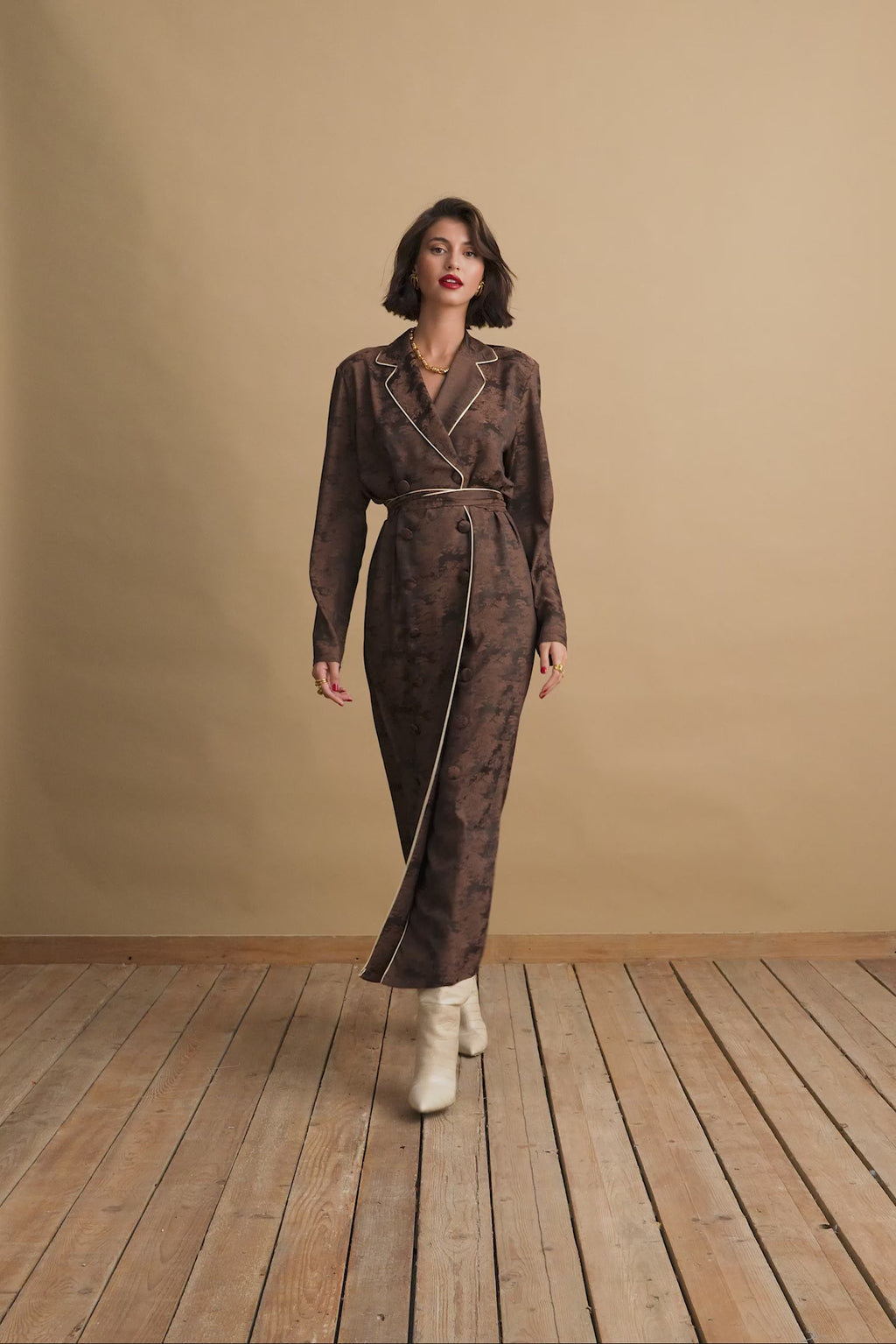 karavan clothing fashion KRVN well i did fall winter 24 25 lorita dress brown