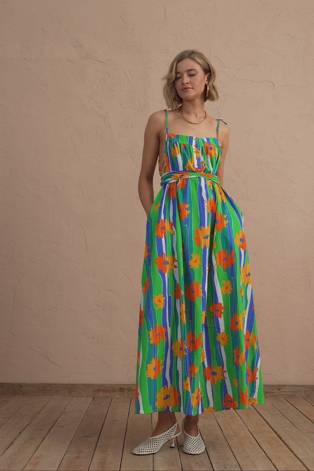 karavan clothing fashion spring summer 25 maggie dress floral pink green