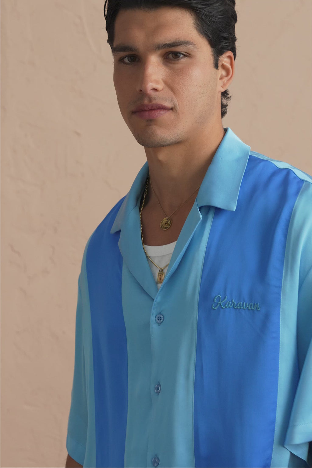 karavan clothing tosa kalokairia spring summer 25 men collection charlie shirt ciel blue