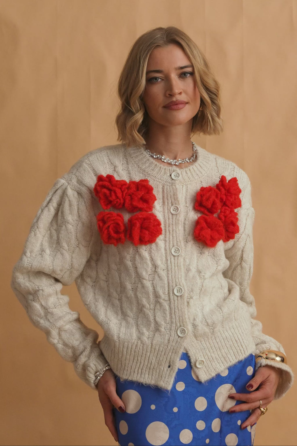 karavan clothing fashion fall winter 25 homecoming collection leslie cardigan ivory