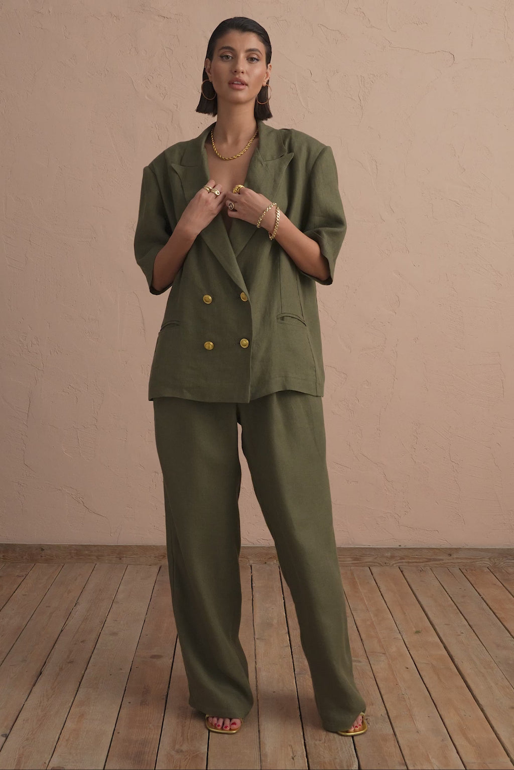 karavan clothing fashion spring summer 25 krvn cyndi blazer mud green