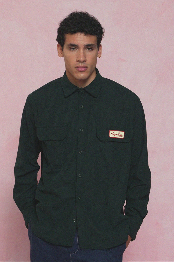 karavan men fall winter 26' collection miguel shirt green
