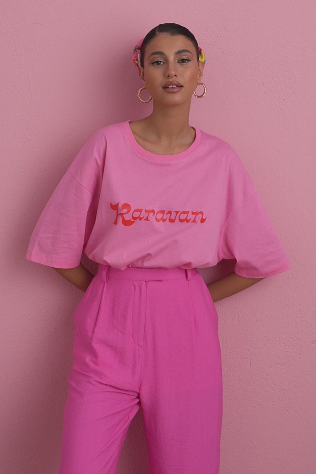 karavan clothing fashion spring summer 24 collection dina tee pink