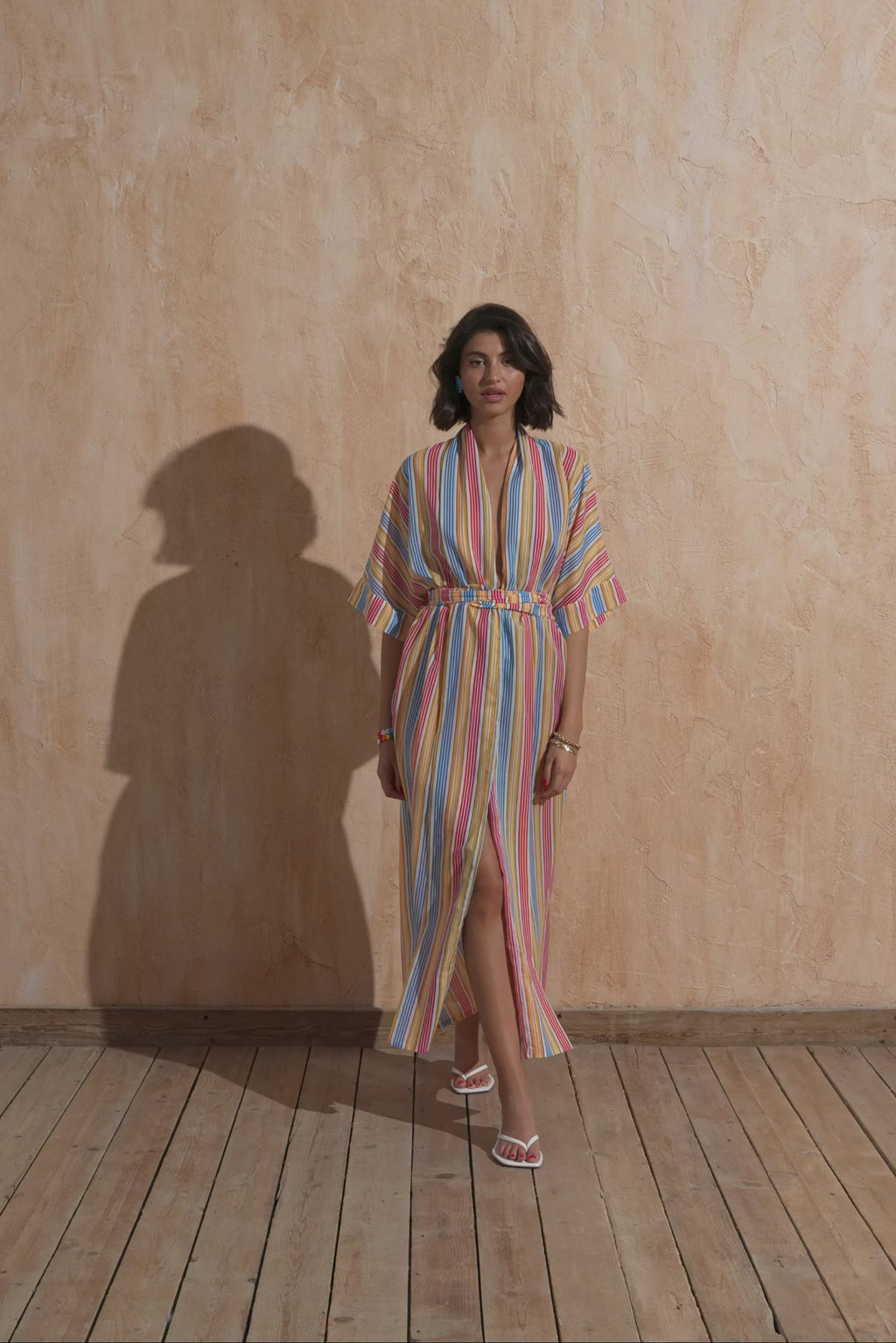 karavan clothing fashion spring summer 25 weekendwear demy kimono multicolor stripes