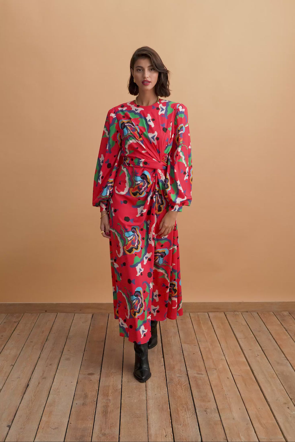 karavan clothing fashion well i did fall winter 24 25 magda dress red shapes