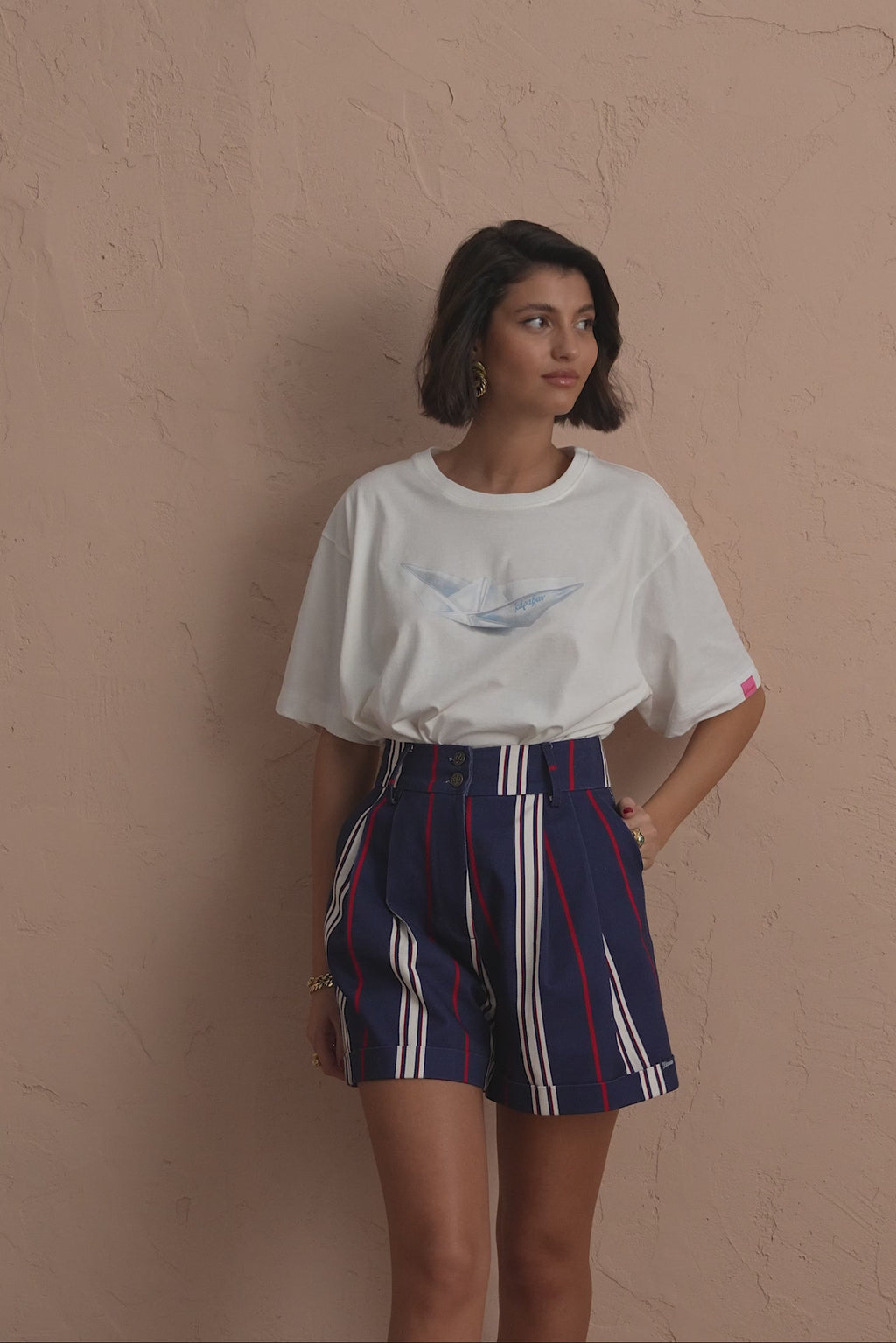 karavan clothing fashion spring summer 25 dino tee paperboat white