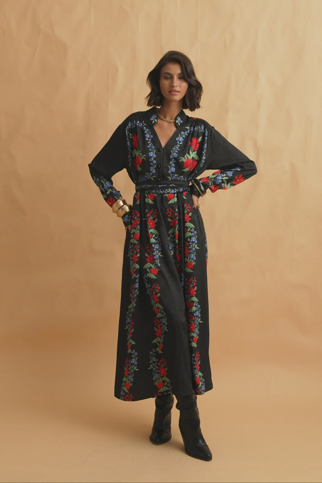 karavan clothing fashion fall winter 25 homecoming collection ioli dress pixel floral black