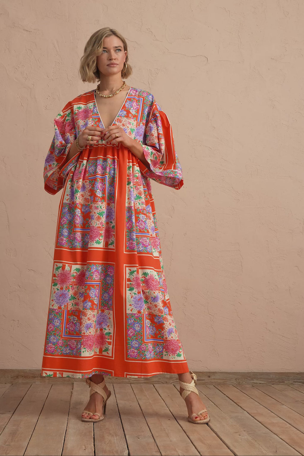 karavan clothing fashion spring summer 25 carmen dress orange floral