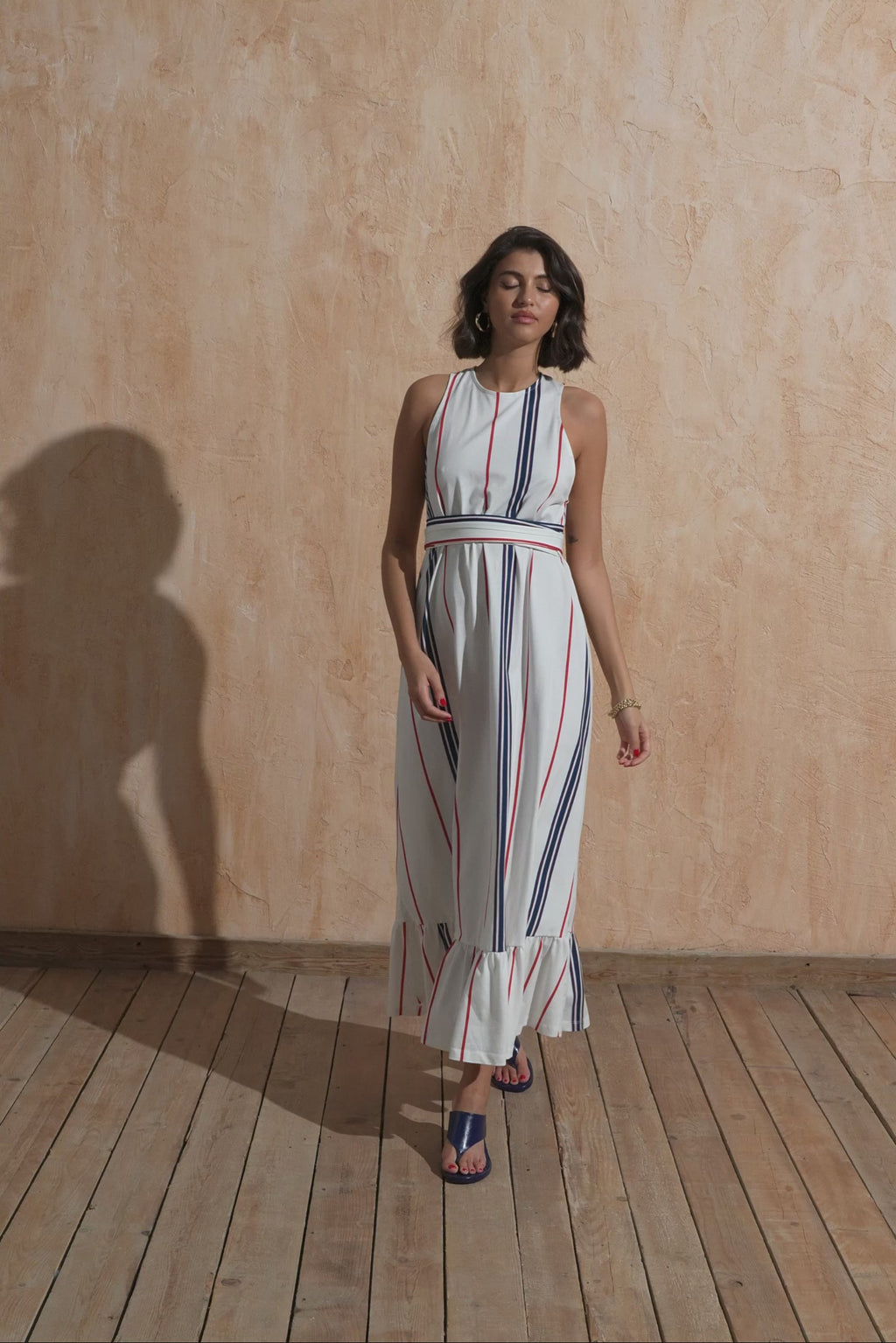 karavan clothing fashion spring summer 25 weekendwear miley dress blue red stripes white