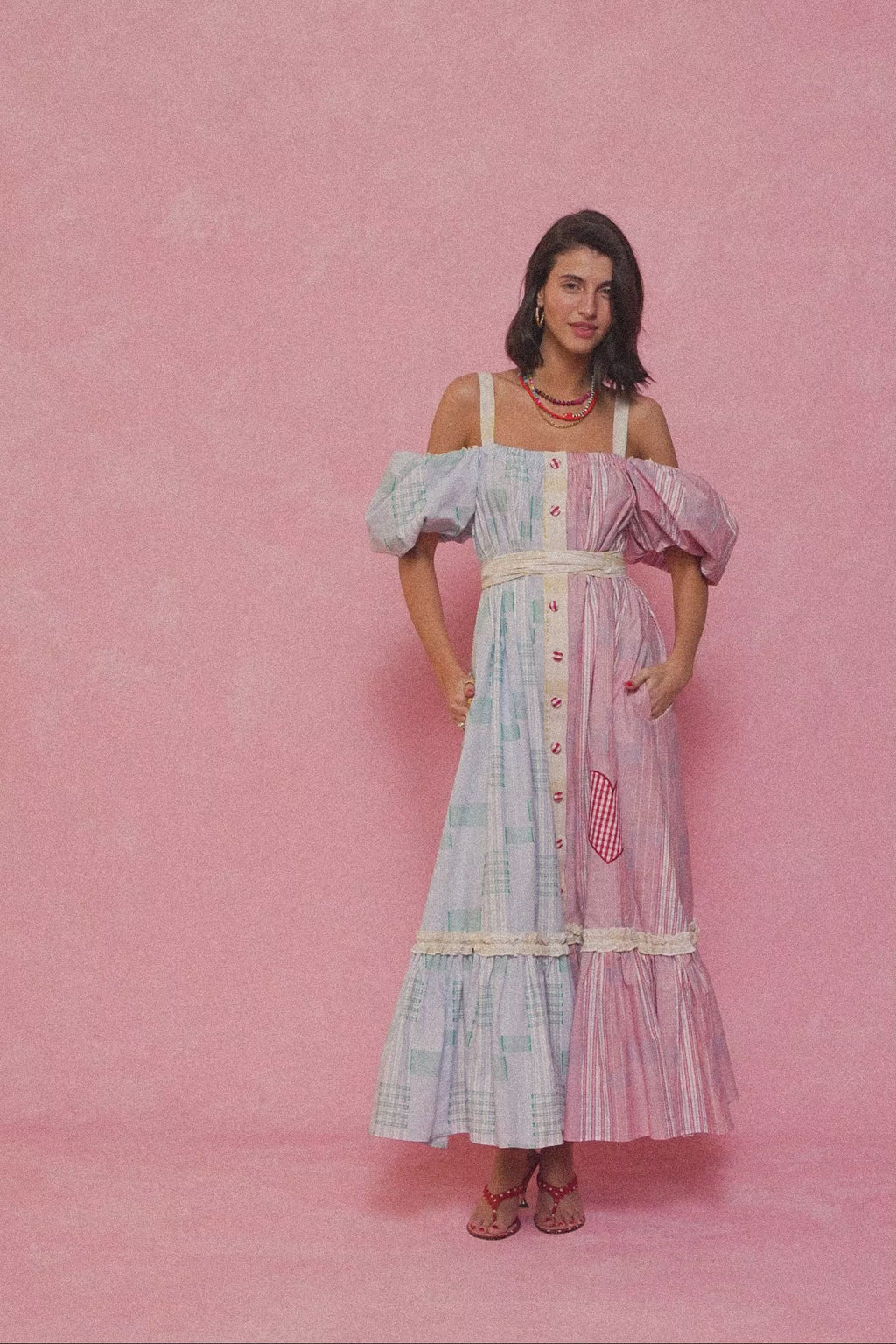 karavan clothing fashion spring summer 26 nai collection cassie dress lilac red botches