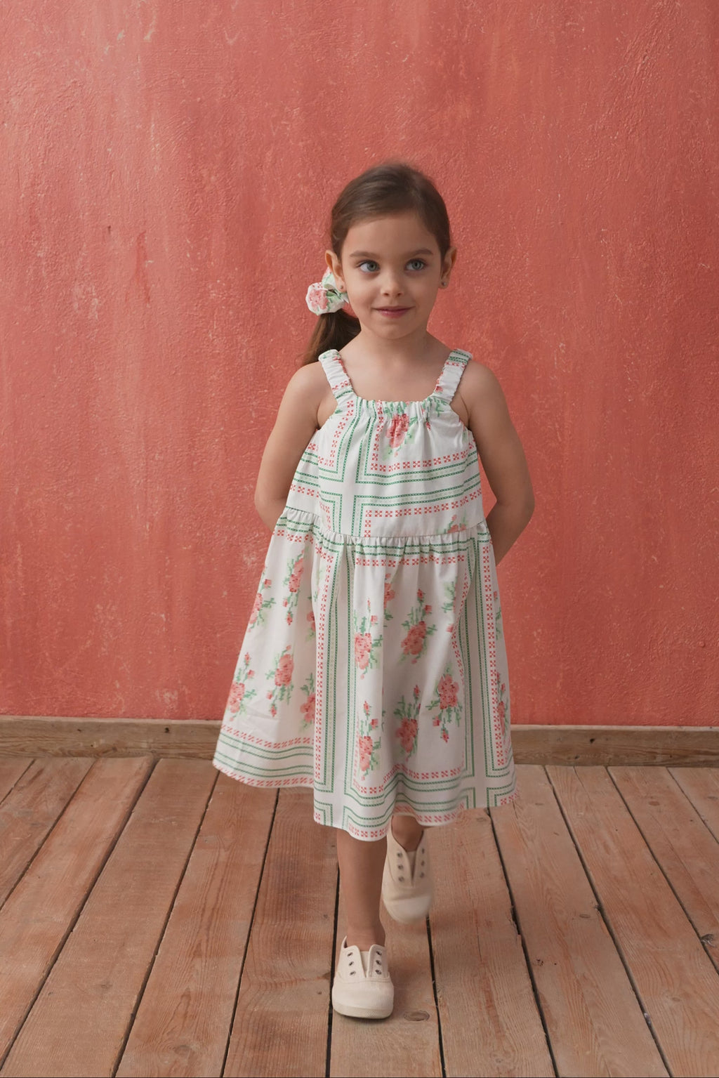 karavan clothing fashion spring summer 25 kids collection rookies aurora dress cross stitch floral
