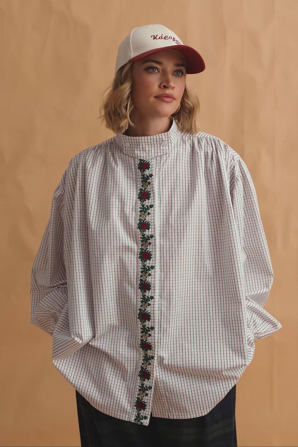 karavan clothing fashion fall winter 25 homecoming collection lilian shirt white floral embroidery