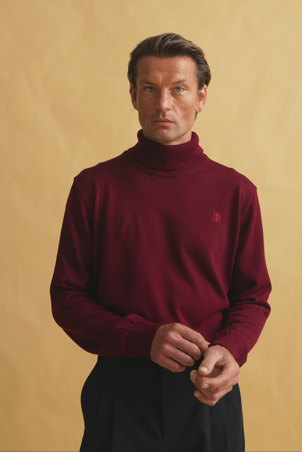 karavan clothing fashion fall winter 25 homecoming men collection emilio knitted sweater burgundy