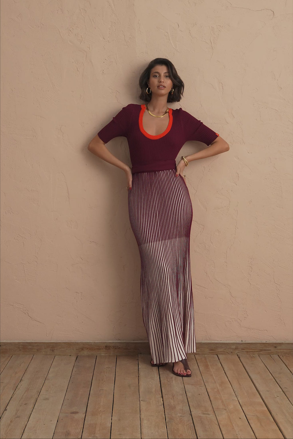 karavan clothing fashion spring summer 25 josie knitted dress brown