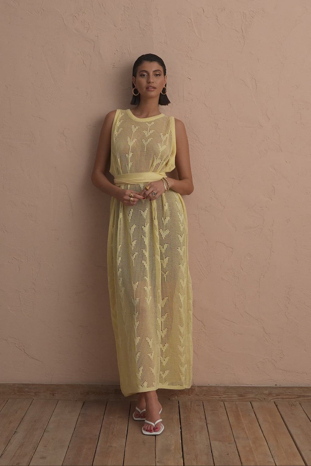 karavan clothing fashion spring summer 25 krvn penny knitted dress lemon