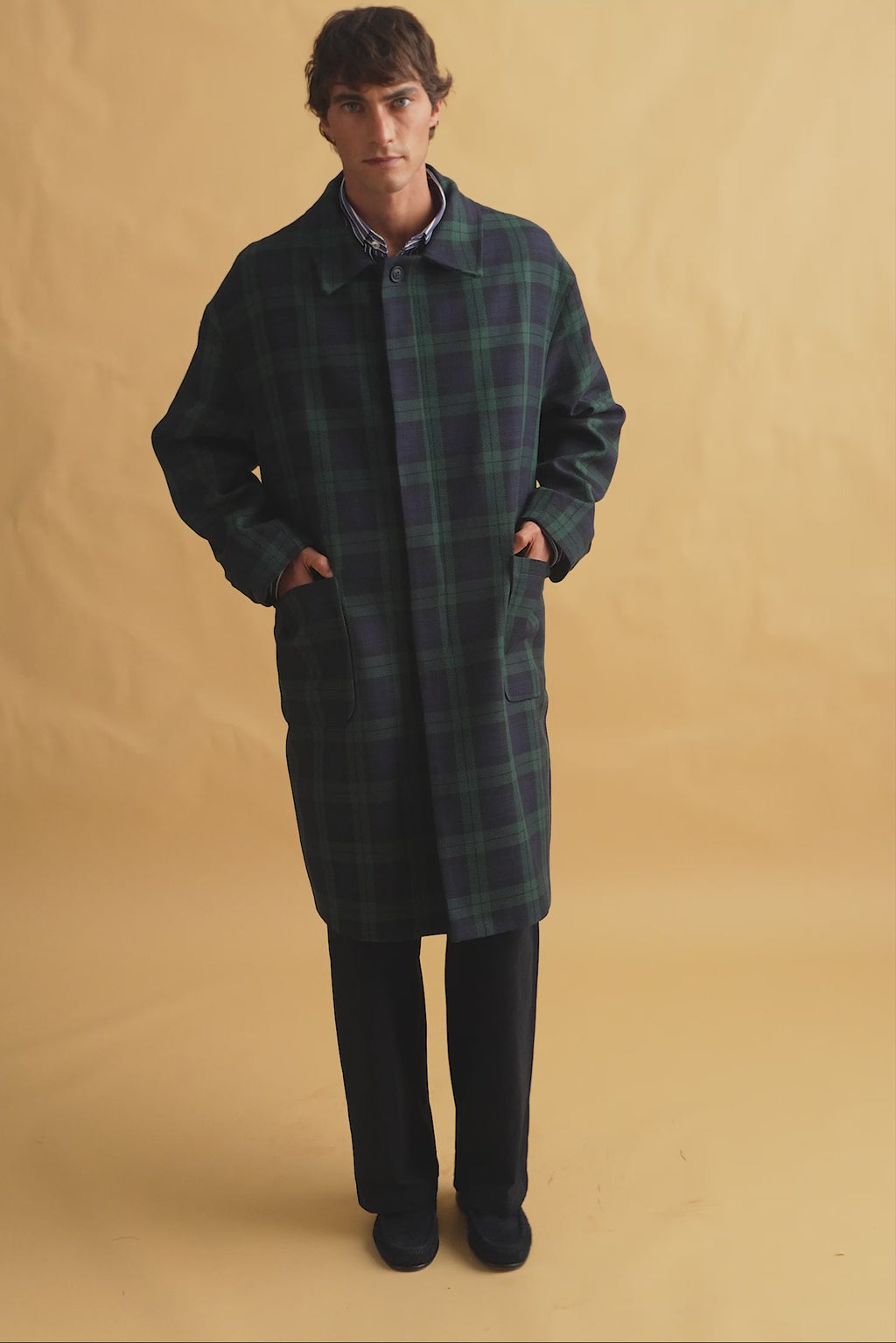 karavan clothing fashion fall winter 25 homecoming men collection henrik coat blue green checked