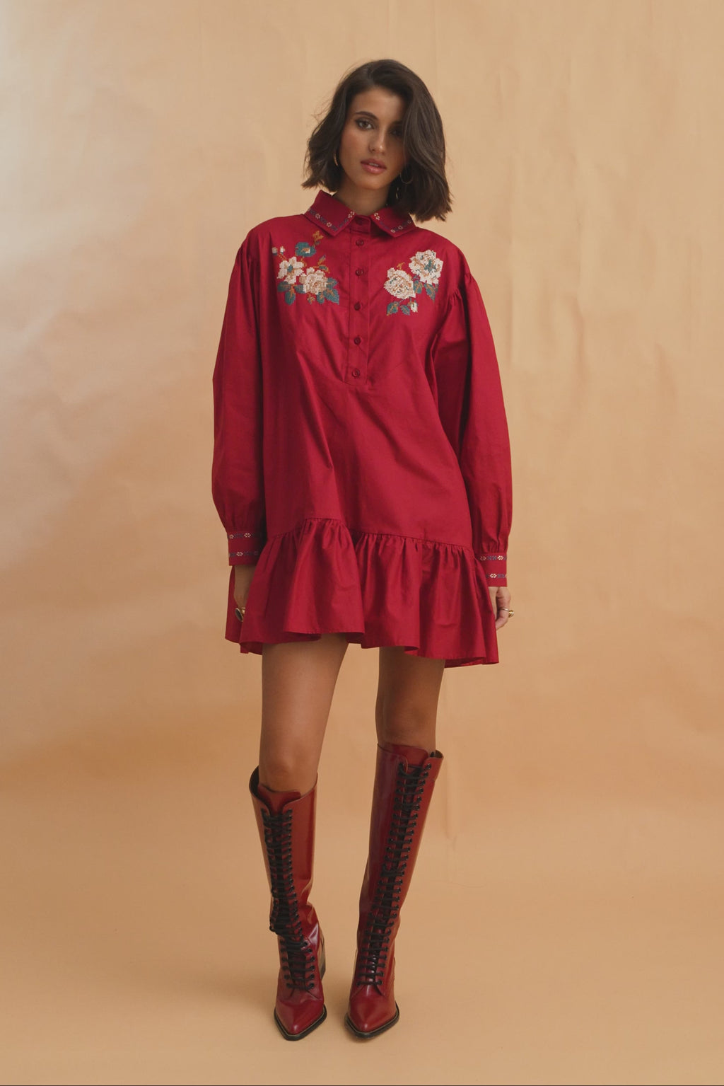 karavan clothing fashion fall winter 25 homecoming collection kesha mini dres red