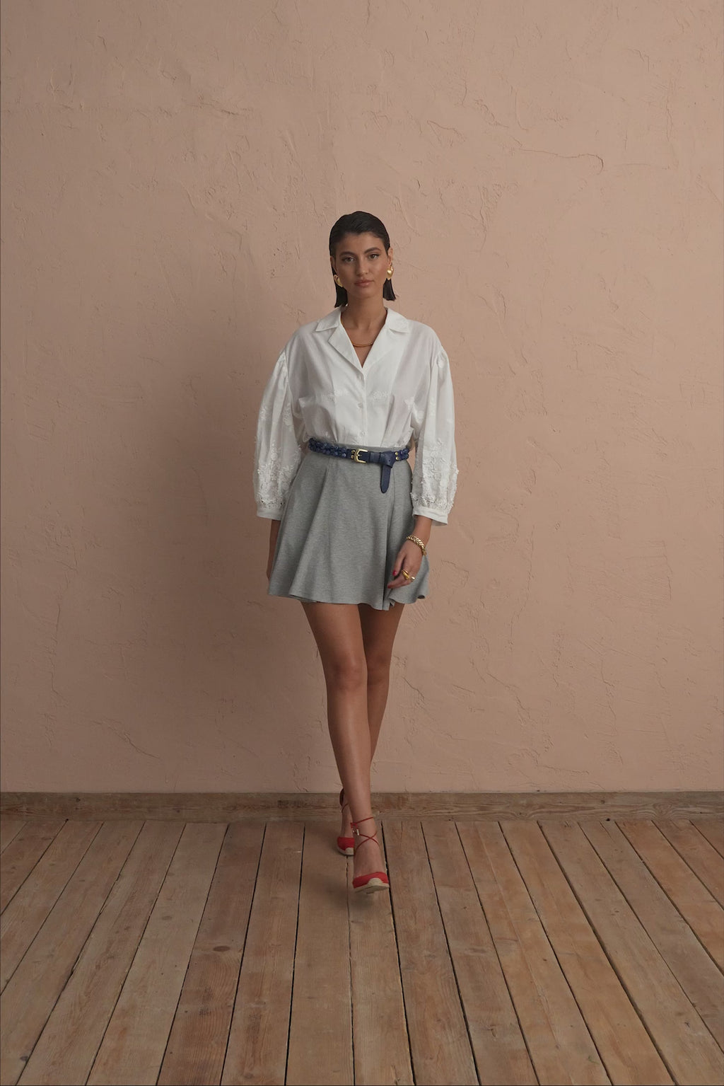 karavan clothing fashion spring summer 25 krvn desiree mini skirt grey