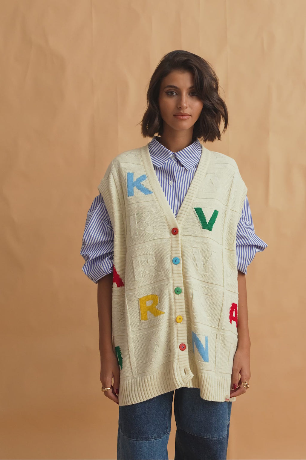 karavan clothing fashion fall winter 25 homecoming collection kimberly knitted vest ivory