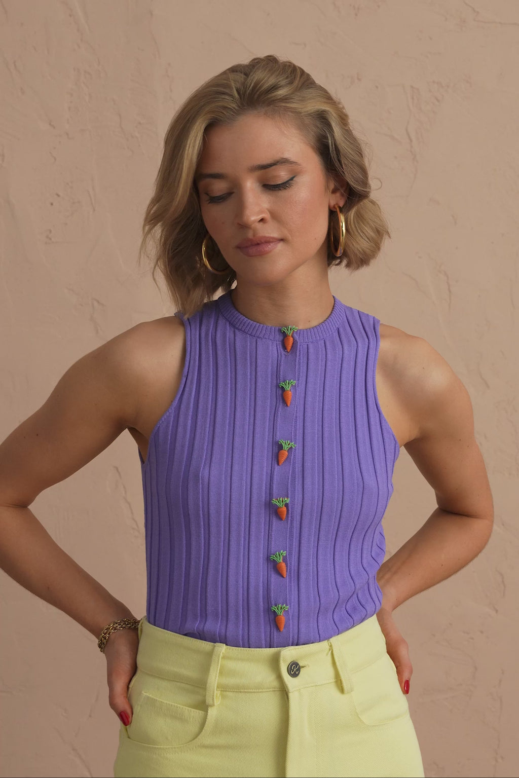 karavan clothing fashion spring summer 25 nicolina knitted top purple