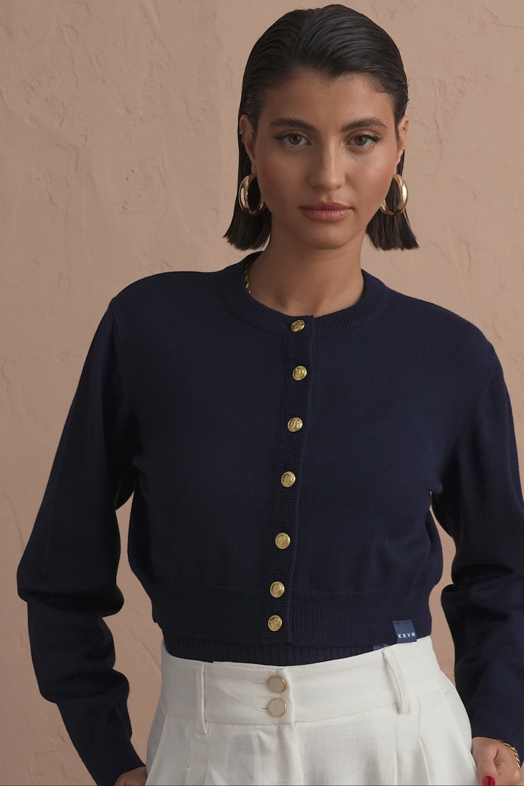 karavan clothing fashion spring summer 25 krvn bridget knitted cardigan blue