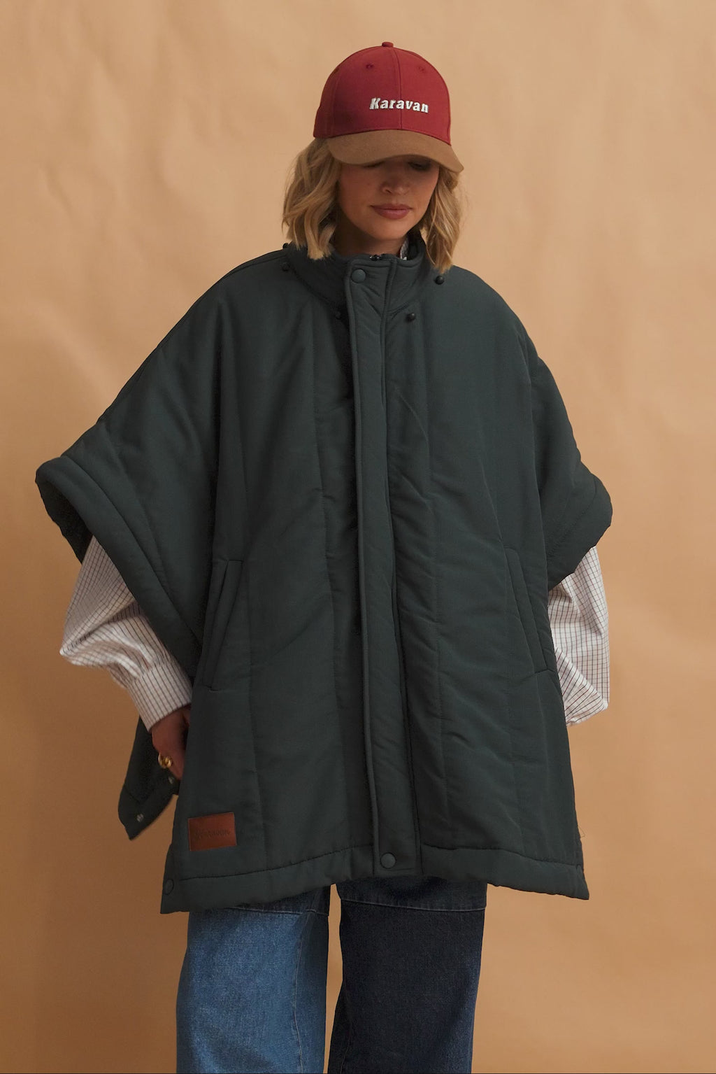 karavan clothing fashion fall winter 25 homecoming collection zuri cape green
