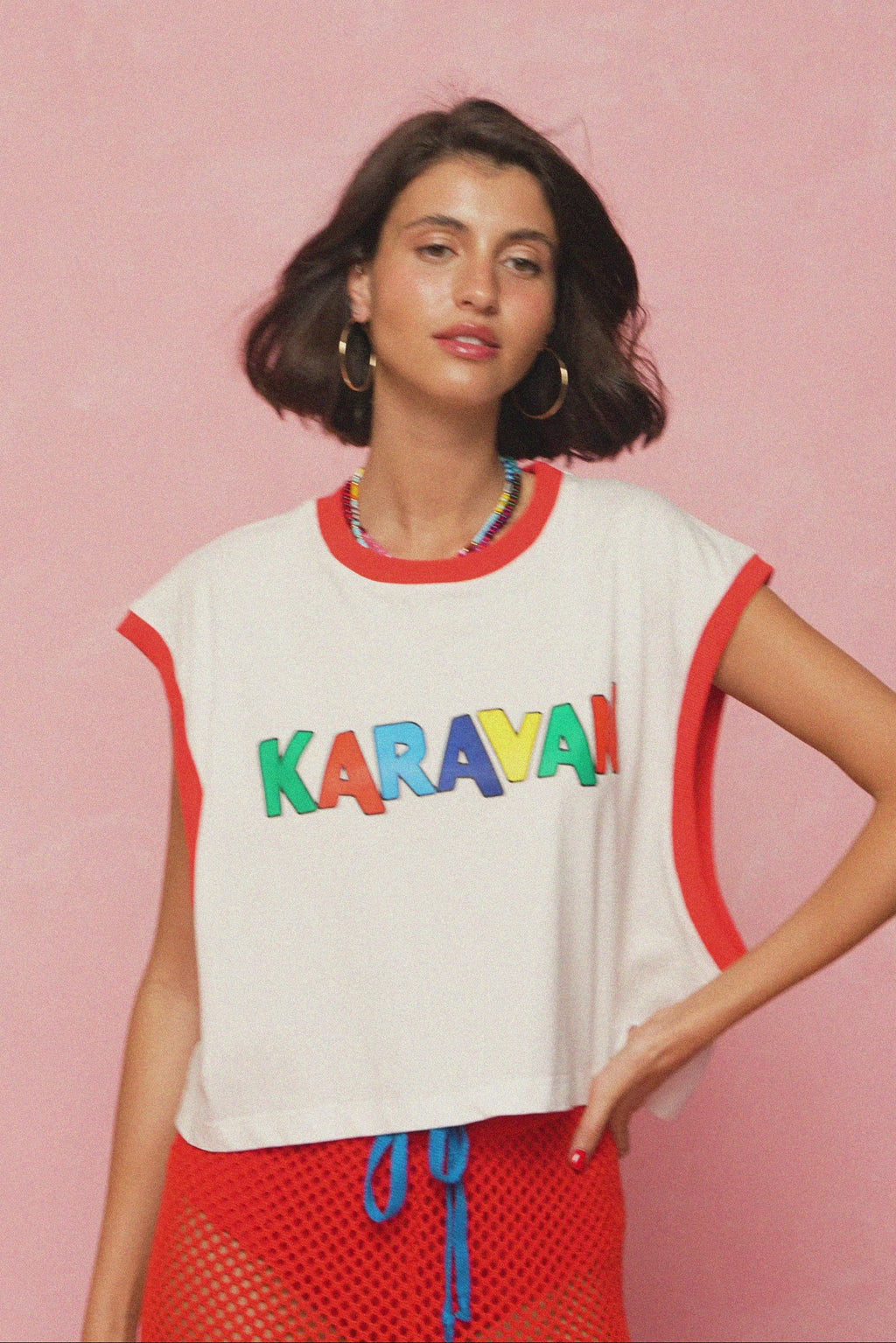 karavan clothing fashion spring summer 26 nai weekendwear collection harmony crop tee white logo