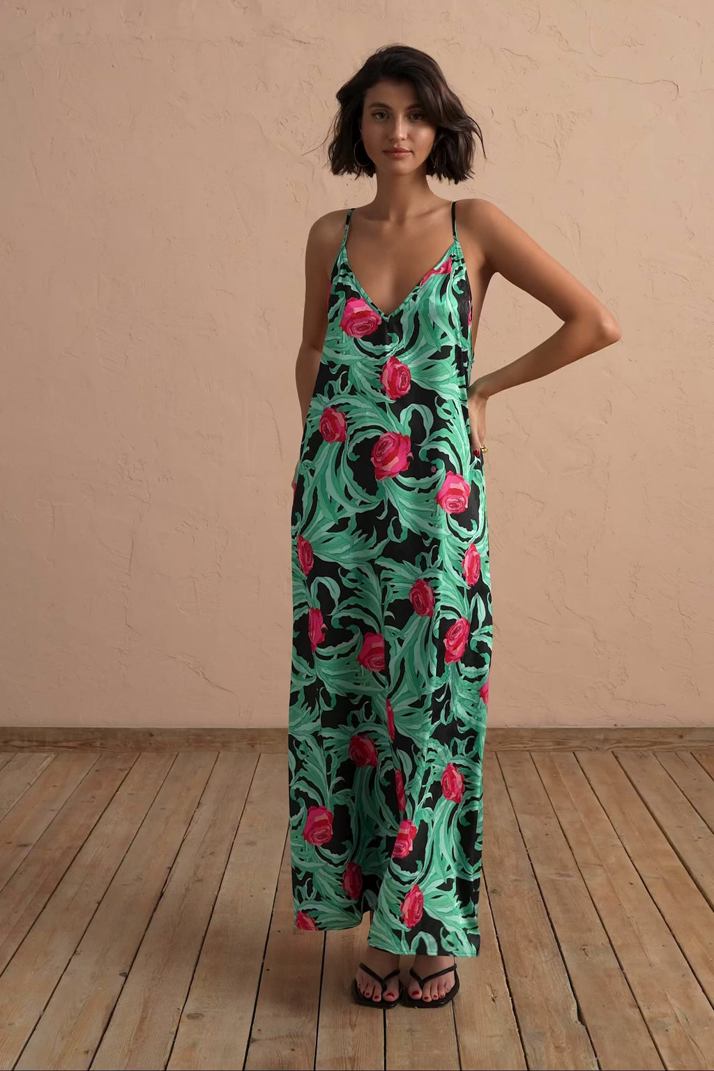 karavan clothing fashion spring summer 25 nora dress black roses leaves