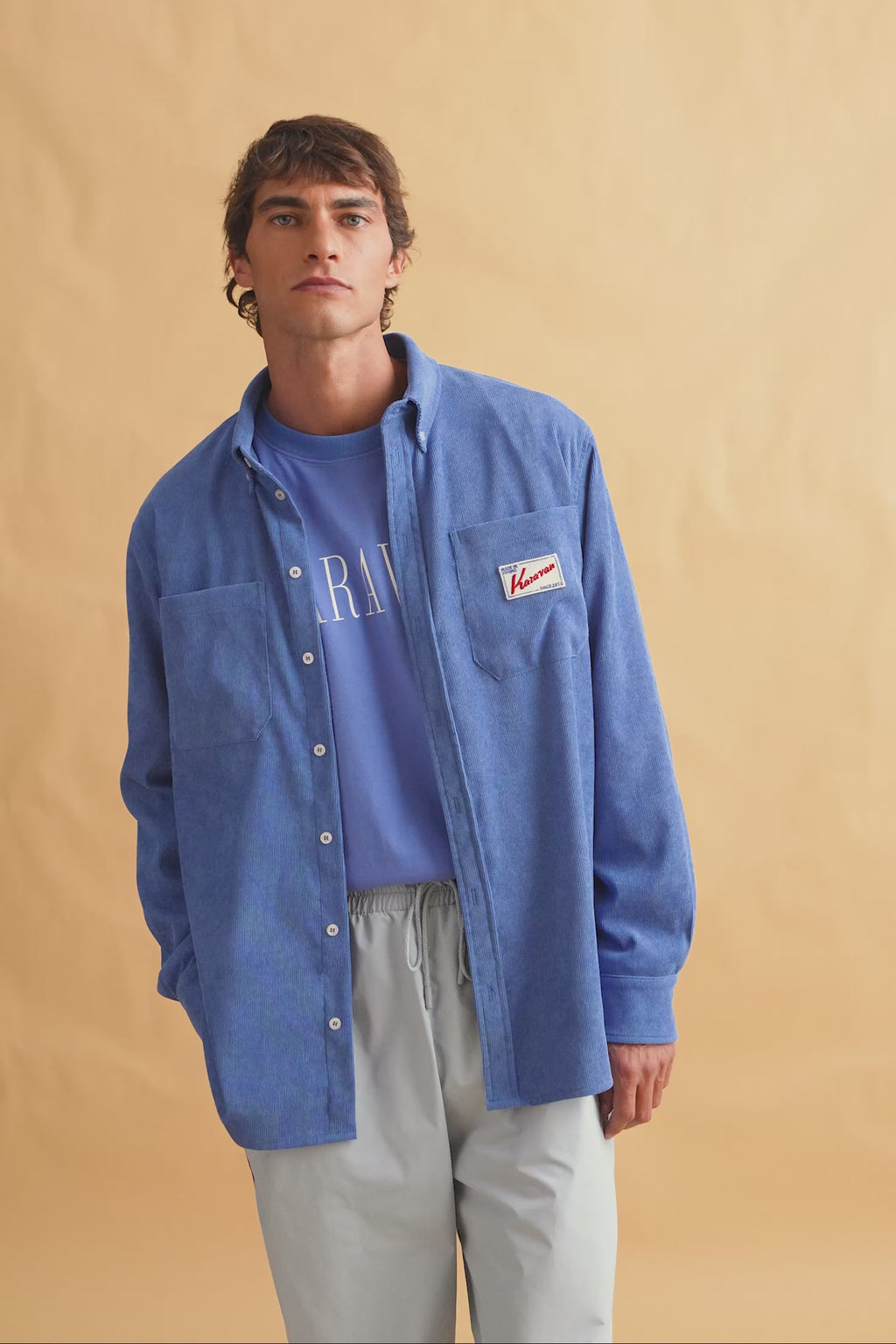 karavan clothing fashion fall winter 25 homecoming men collection vince shirt cobalt blue