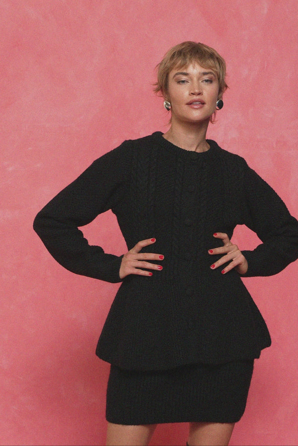 karavan fall winter 26' collection lucita knitted cardigan black