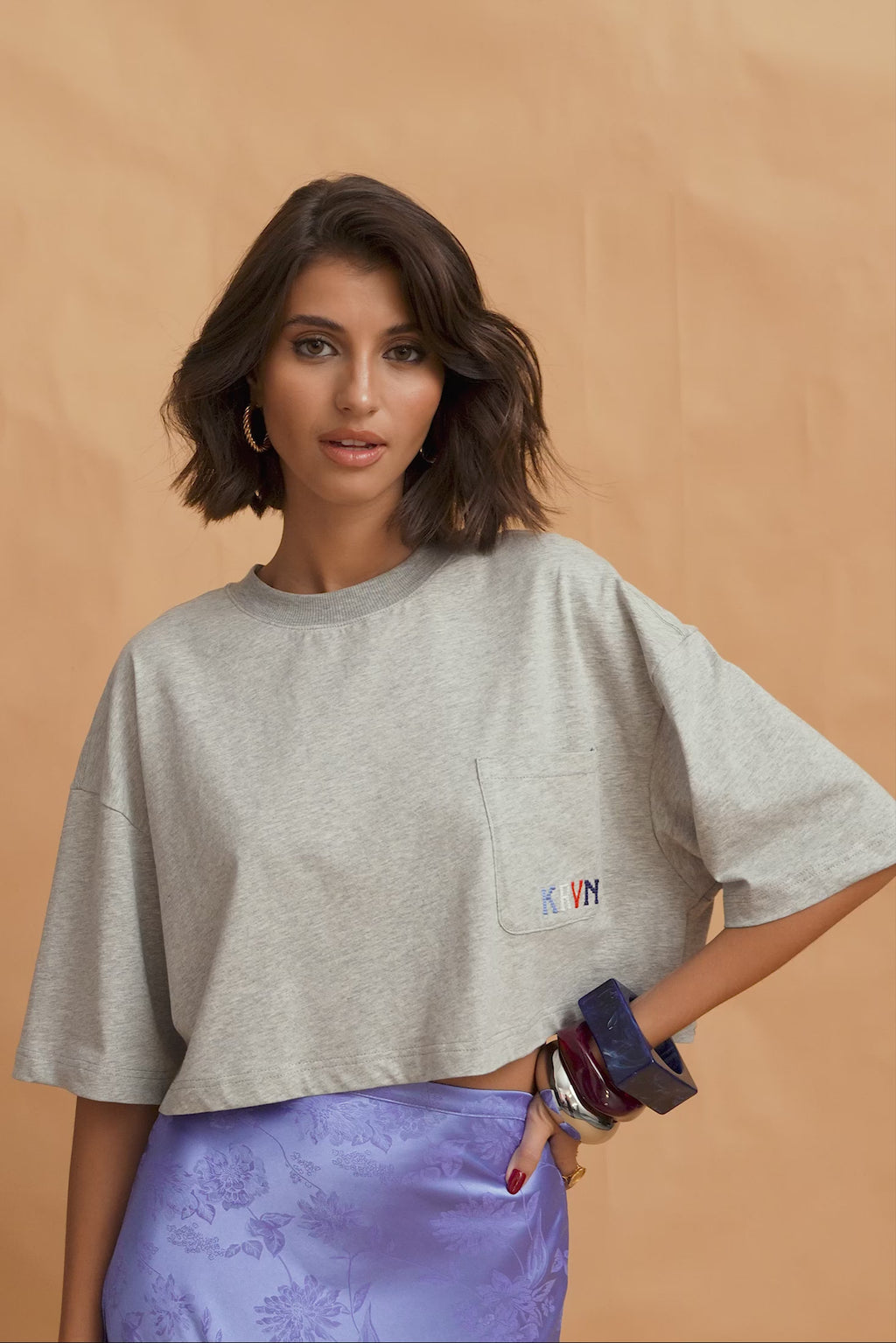 karavan clothing fashion fall winter 25 homecoming krvn collection mara crop top grey