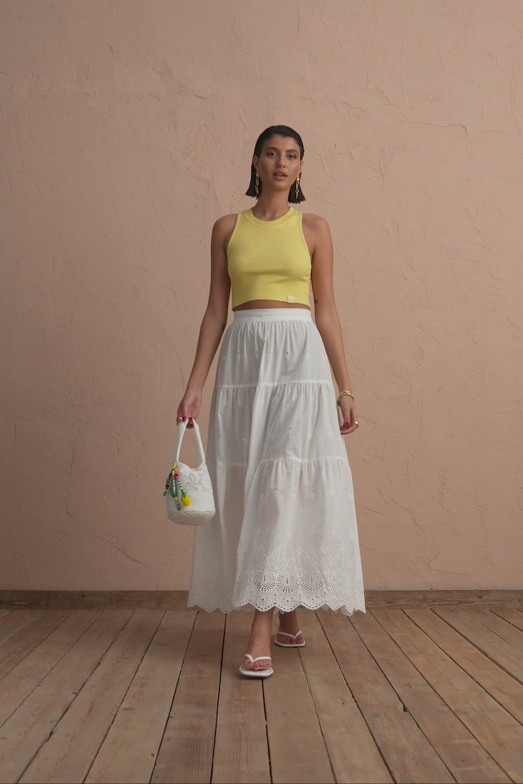 karavan clothing fashion spring summer 25 krvn daniela skirt white