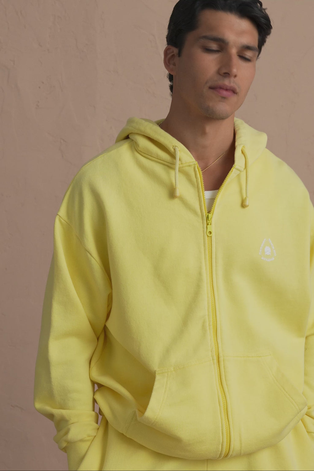 karavan clothing tosa kalokairia spring summer 25 men collection ferrel zip hoodie lemon