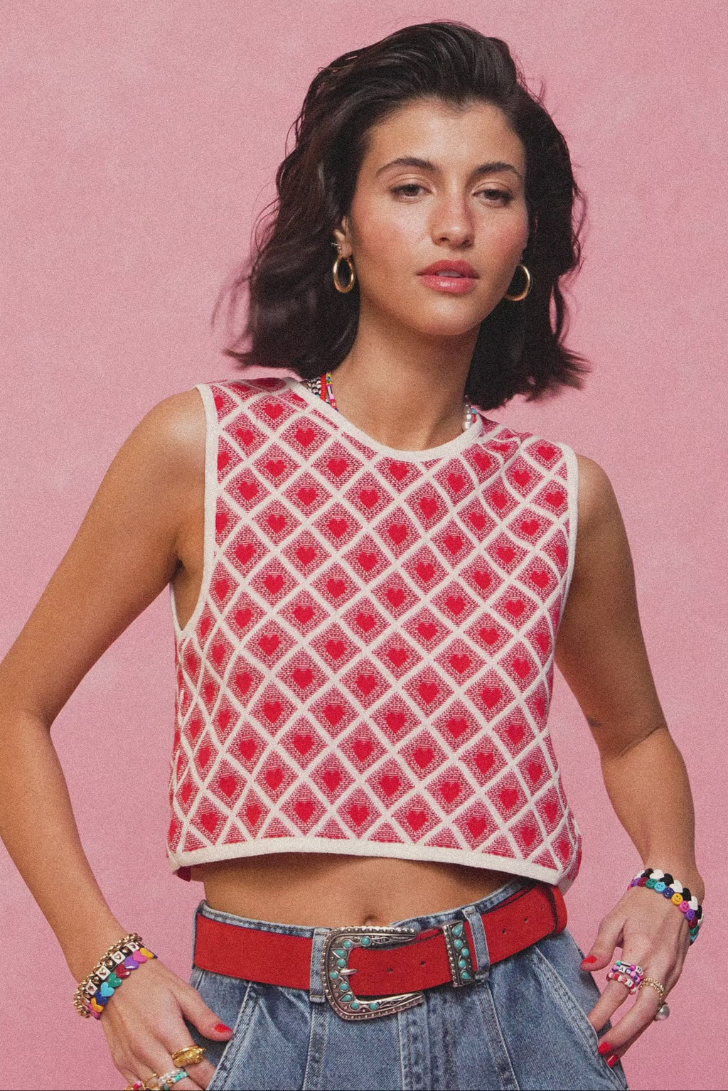 karavan clothing fashion spring summer 26 nai collection amora knitted top ivory red
