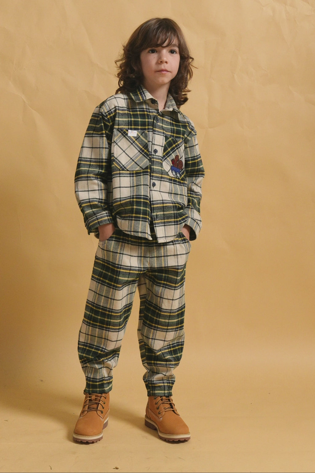 karavan clothing fashion fall winter 25 homecoming rookies collection noddy trousers checked green ivory