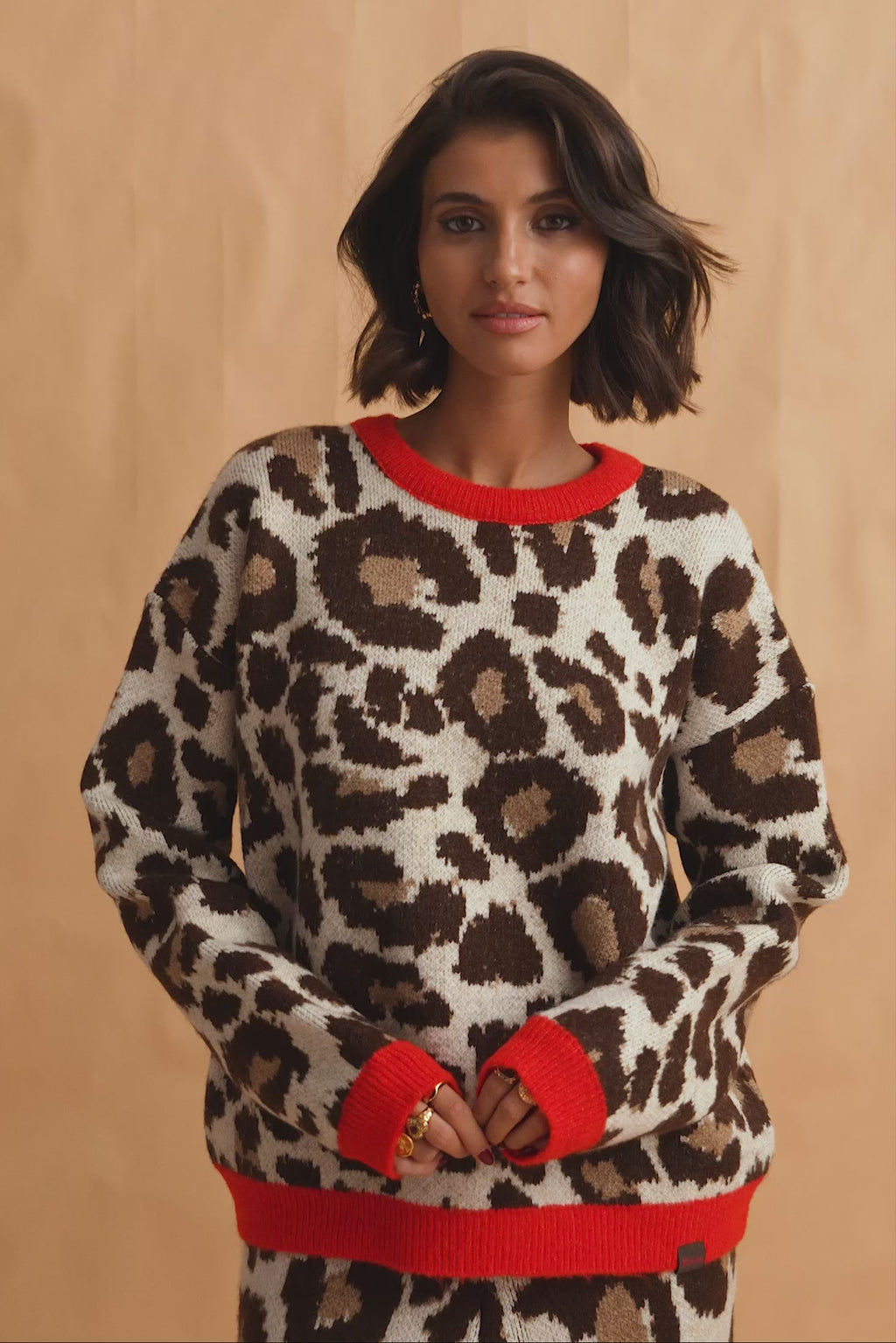 karavan clothing fashion fall winter 25 homecoming collection cassandra knitted pullover leopard
