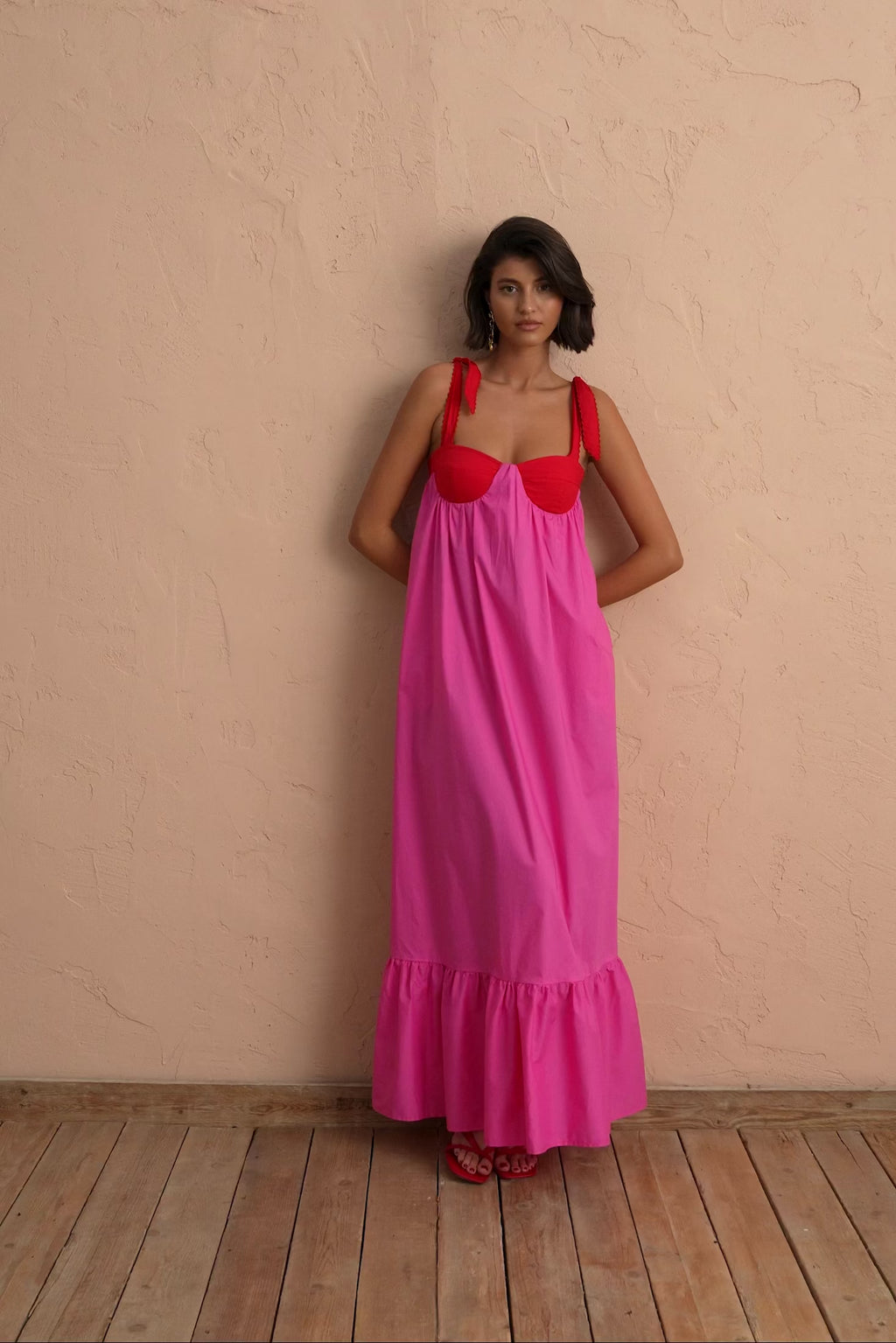 karavan clothing fashion spring summer 25 jay dress pink red