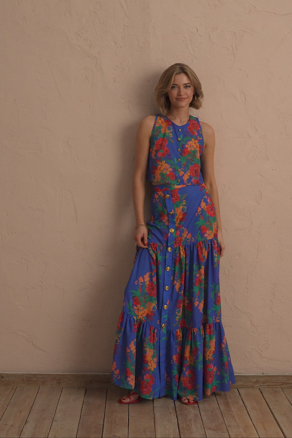 karavan clothing fashion spring summer 25 dominique top floral blue