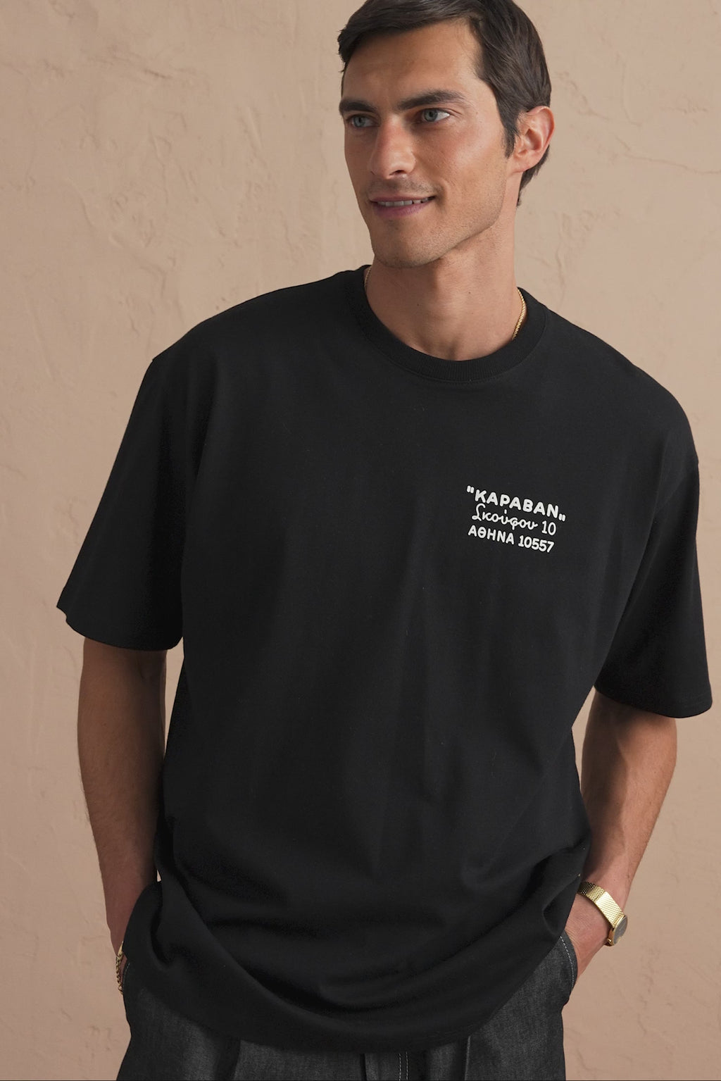 karavan clothing tosa kalokairia spring summer 25 men collection jared tee black