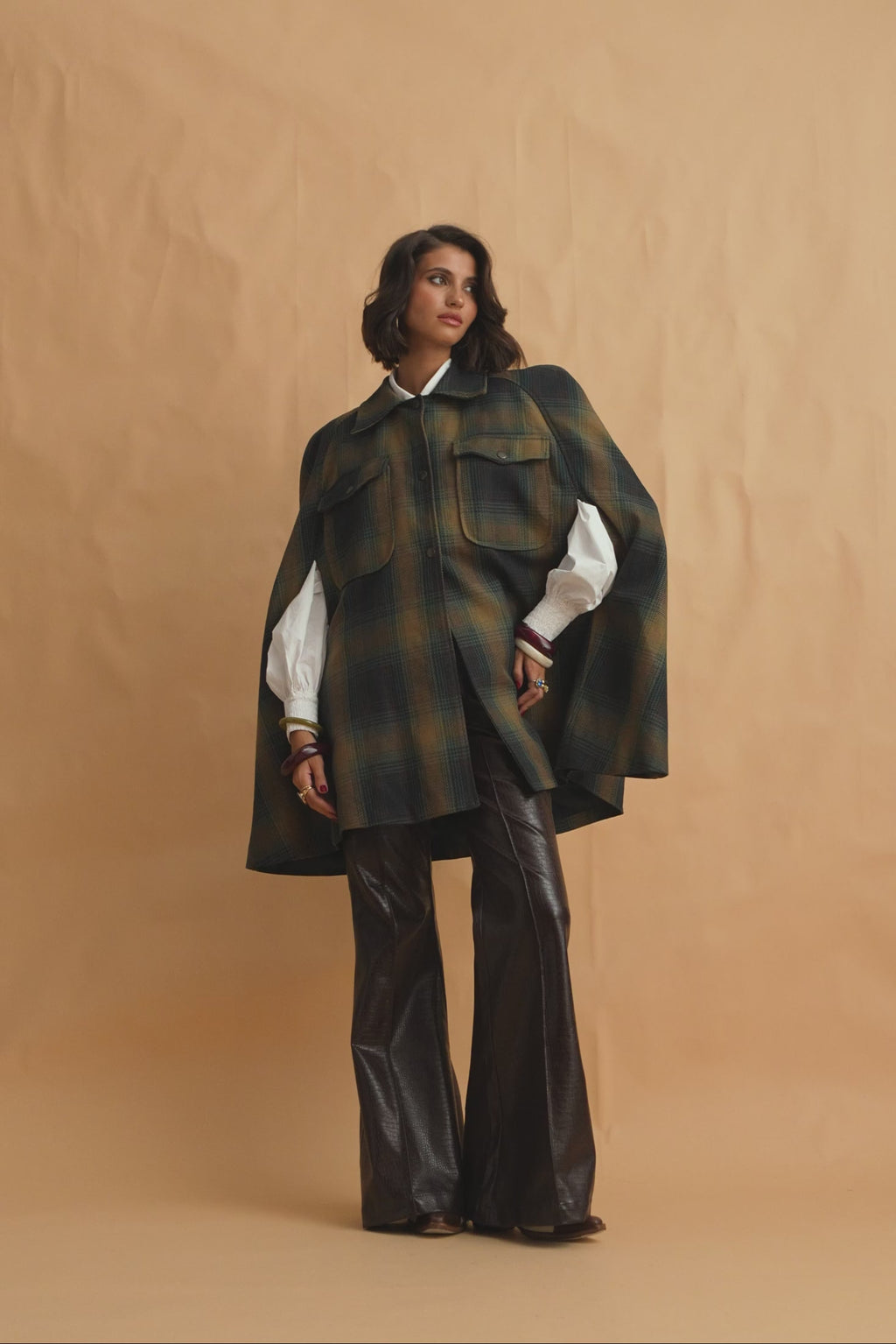 karavan clothing fashion fall winter 25 homecoming collection lizzie cape checked blue green
