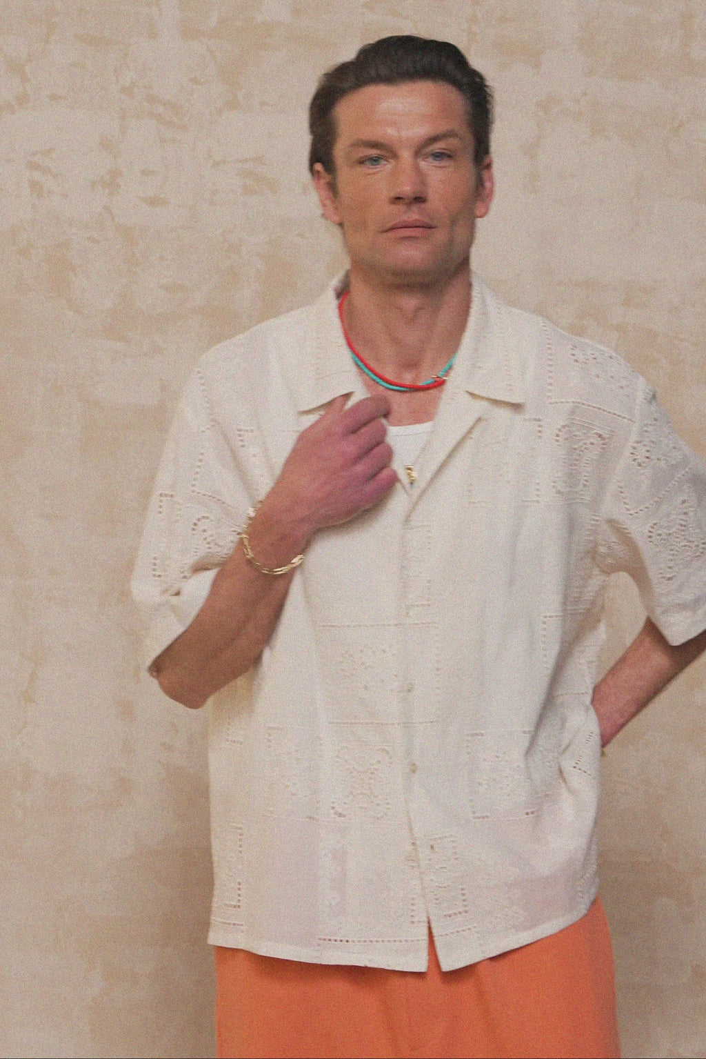 karavan clothing fashion spring summer 26 men nai collection jeremy shirt ivory lace