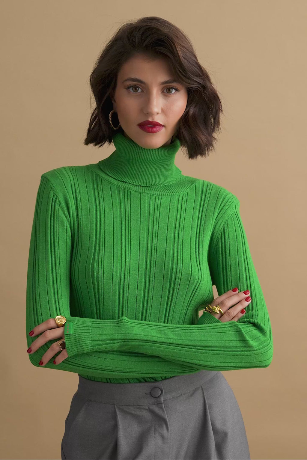 karavan clothing fashion KRVN well i did fall winter 24 25 flavia knitted top green