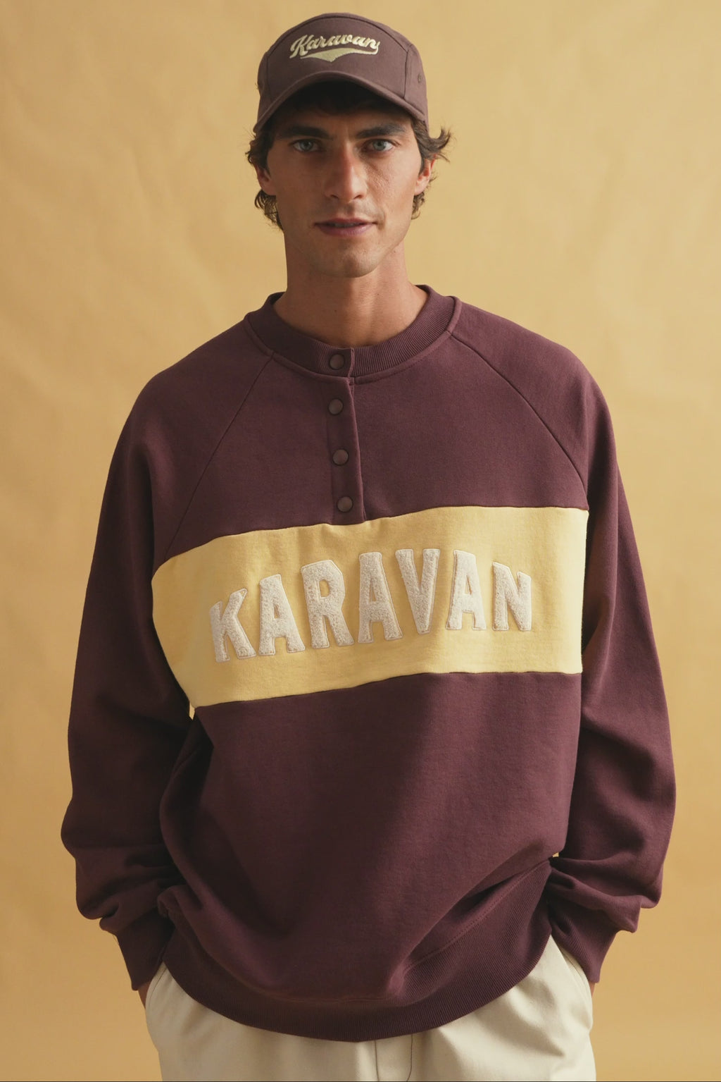 karavan clothing fashion fall winter 25 homecoming men collection sergio sweatshirt yellow bordeaux