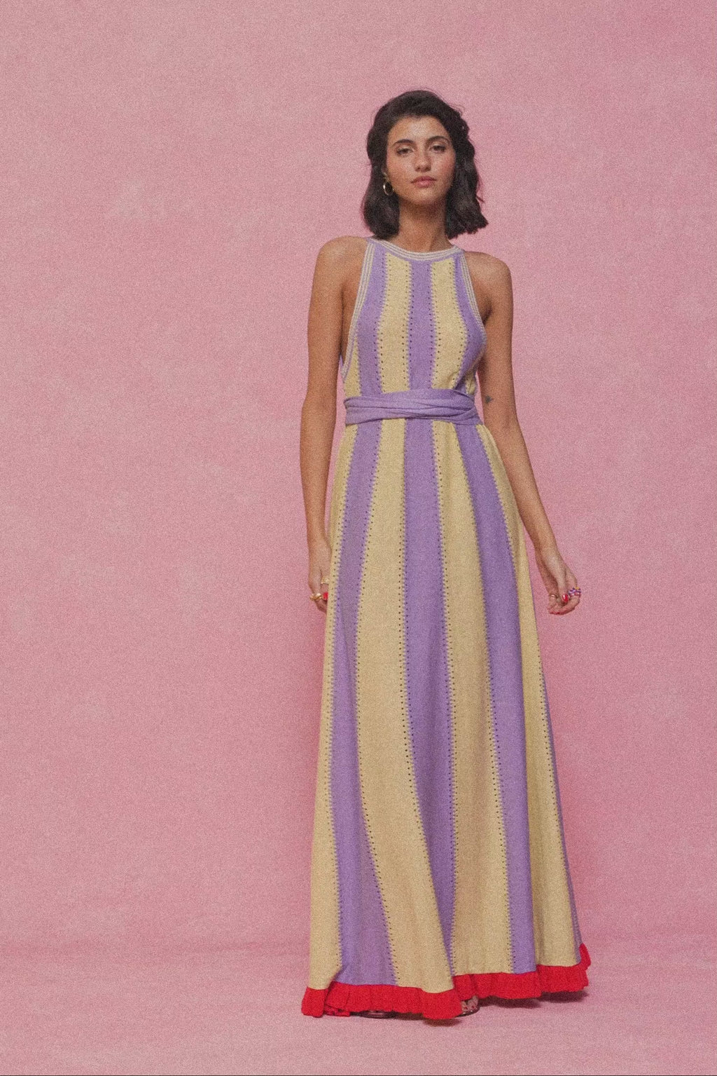 karavan clothing fashion spring summer 26 nai collection marita knitted dress lilac yellow