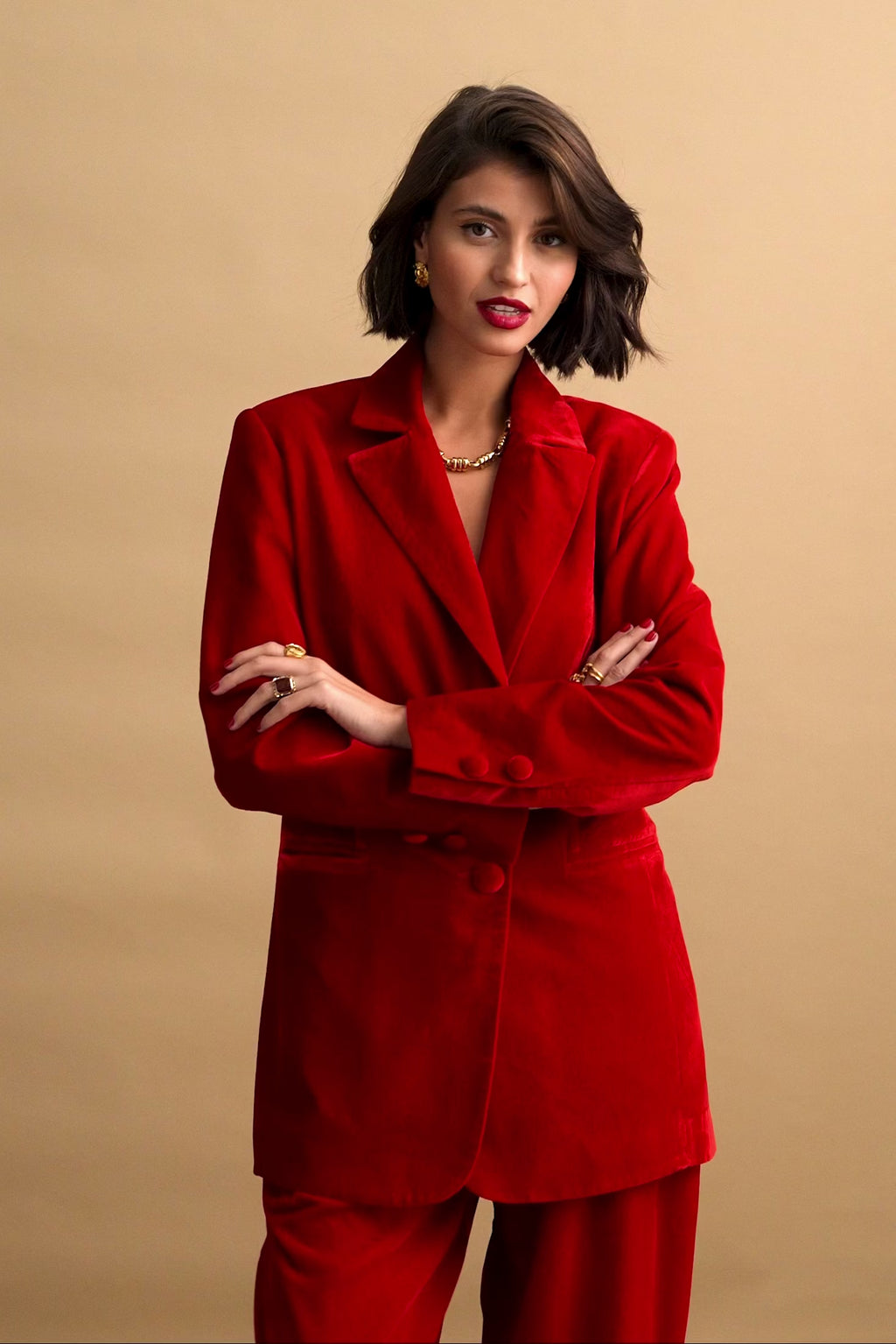 karavan clothing fashion KRVN well i did fall winter 24 25 christmas edition cameron blazer red