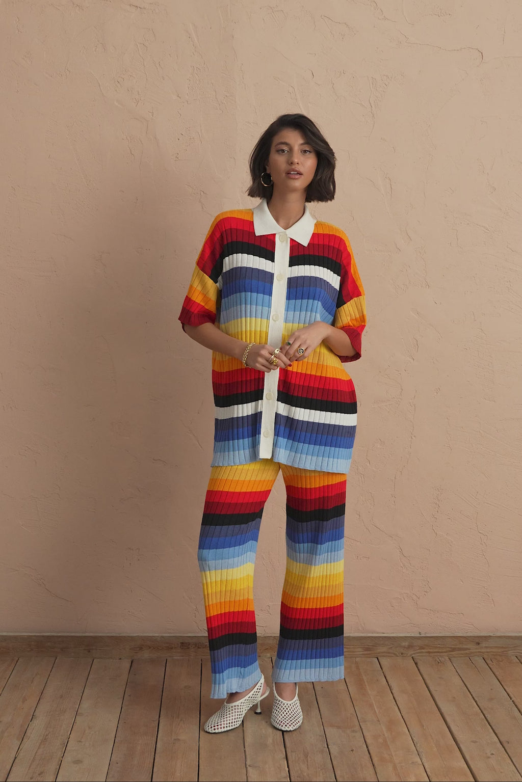 karavan clothing fashion spring summer 25 mila knitted trousers rainbow 