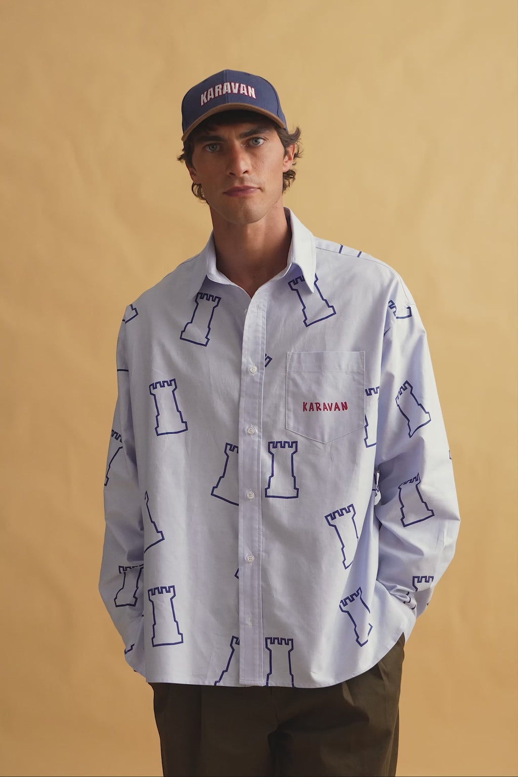 karavan clothing fashion fall winter 25 homecoming men collection gabriel shirt light blue chess