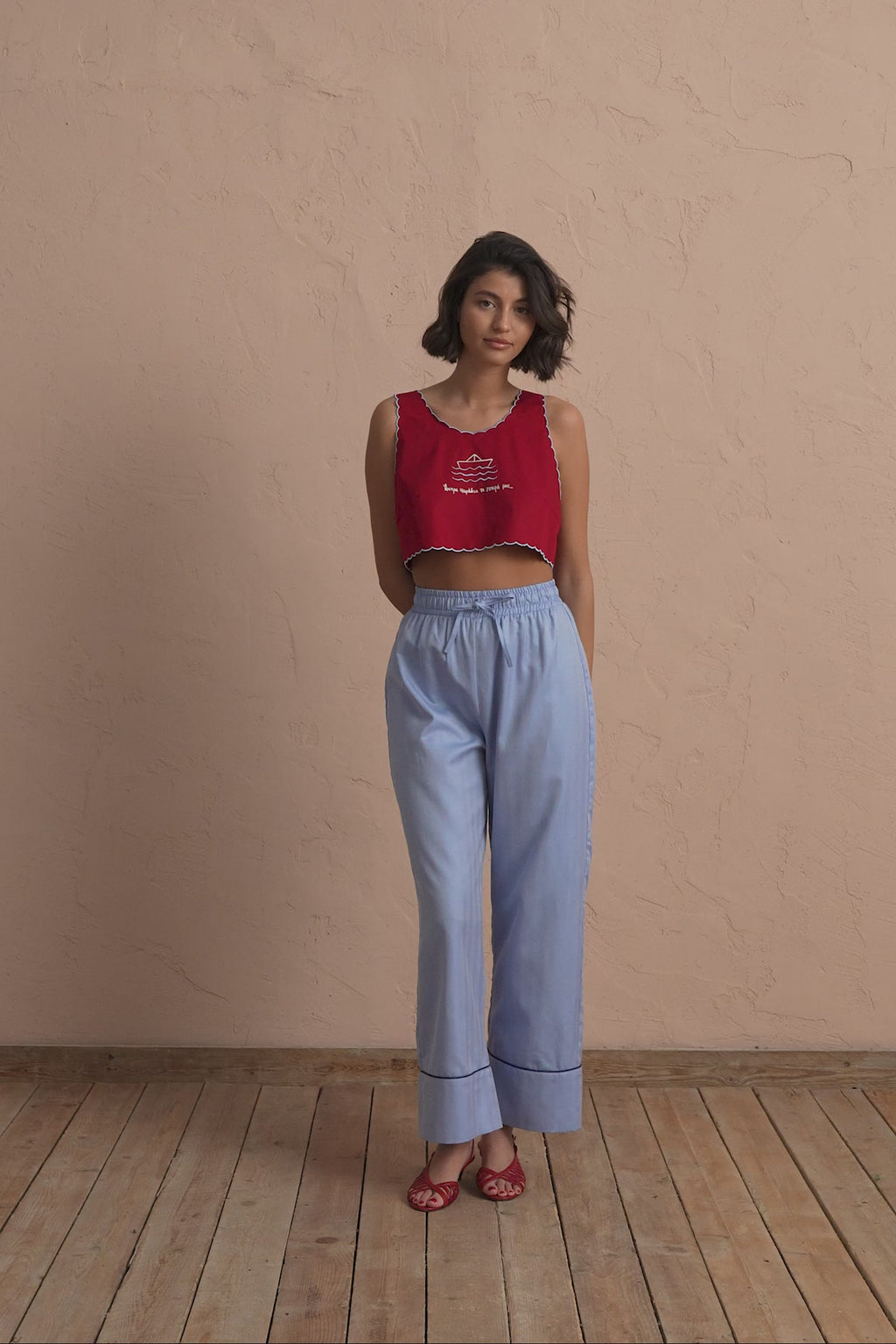 karavan clothing fashion spring summer 25 planet karavan light blue leisure pants pyjamas